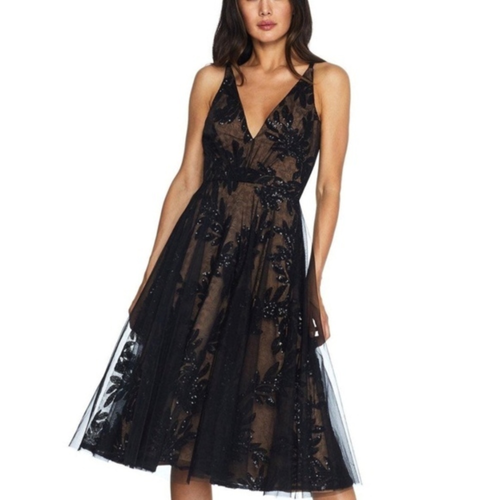 Dress The Population Courtney Sequin Overlay Dress Small